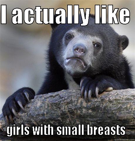 I ACTUALLY LIKE  GIRLS WITH SMALL BREASTS Confession Bear