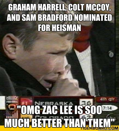 graham harrell, colt mccoy, and sam bradford nominated for heisman 