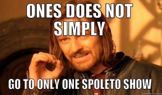 ONES DOES NOT SIMPLY GO TO ONLY ONE SPOLETO SHOW Boromir