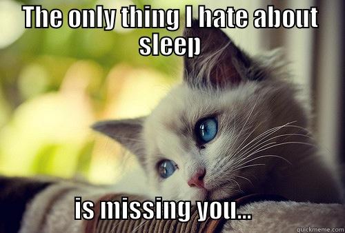 THE ONLY THING I HATE ABOUT SLEEP                            IS MISSING YOU...                   First World Problems Cat