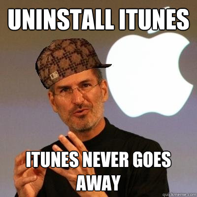 Uninstall iTunes iTunes never goes away  Scumbag Steve Jobs