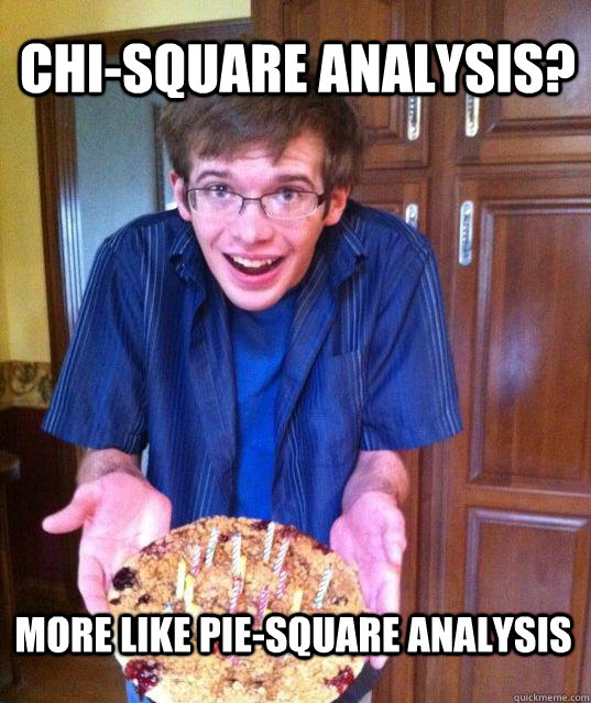 Chi-square Analysis? More like pie-square analysis  Psychology Major Meme