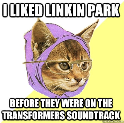 I liked Linkin Park before they were on the transformers soundtrack  Hipster Kitty