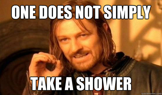 One does not simply take a shower  Boromir