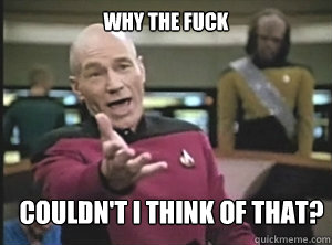 why the fuck couldn't i think of that?  Annoyed Picard
