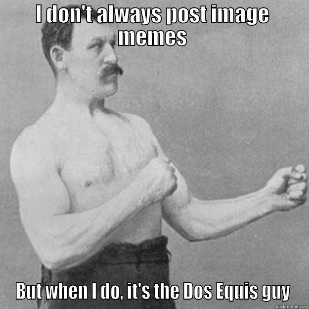 I DON'T ALWAYS POST IMAGE MEMES BUT WHEN I DO, IT'S THE DOS EQUIS GUY overly manly man