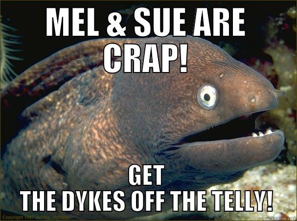 MEL & SUE ARE CRAP! GET THE DYKES OFF THE TELLY! Bad Joke Eel