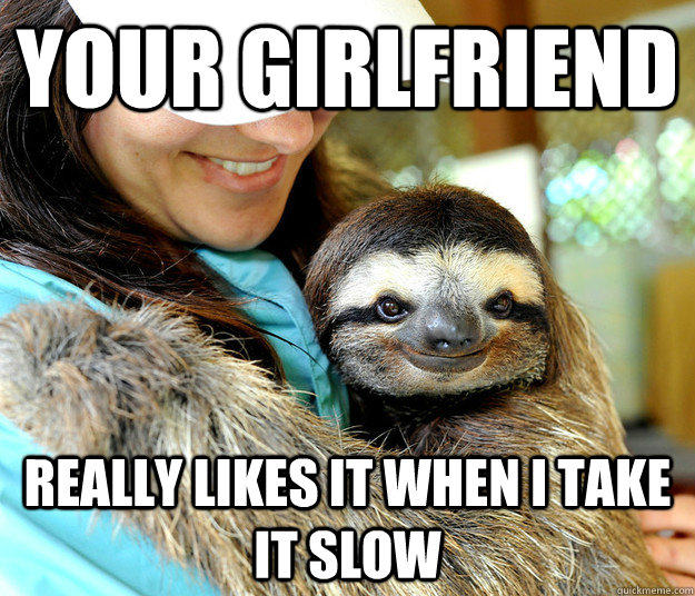 Your Girlfriend Really likes it when I take it slow - Your Girlfriend Really likes it when I take it slow  Plotting sloth