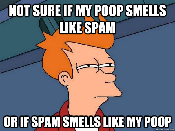 Not sure if my poop smells like Spam Or if spam smells like my poop  Futurama Fry