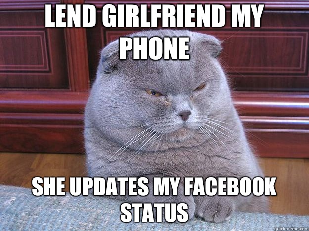 Lend girlfriend my phone She updates my Facebook status  - Lend girlfriend my phone She updates my Facebook status   Misc