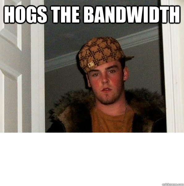 hogs the bandwidth  - hogs the bandwidth   Steve