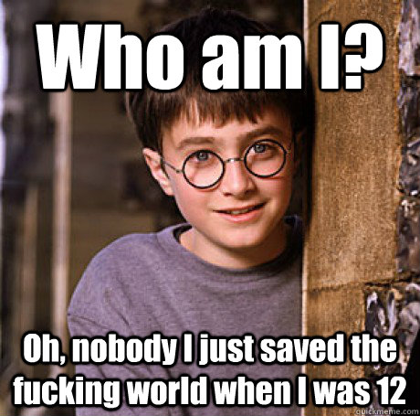 Who am I? Oh, nobody I just saved the fucking world when I was 12  