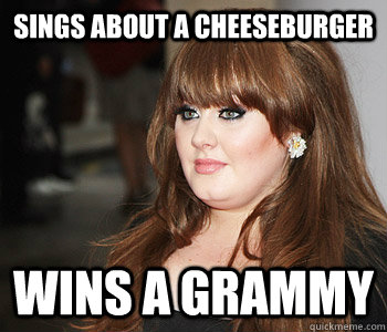 Sings about a cheeseburger Wins a Grammy  