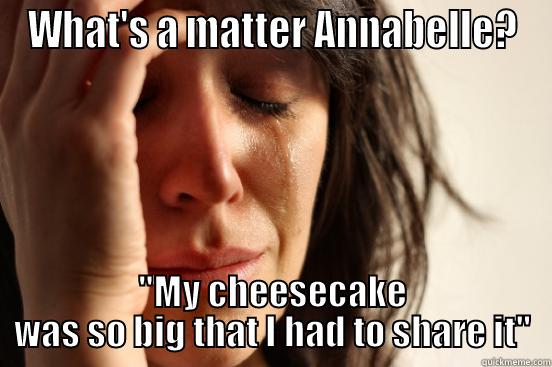WHAT'S A MATTER ANNABELLE? 