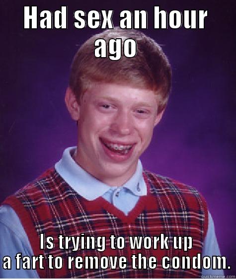 HAD SEX AN HOUR AGO IS TRYING TO WORK UP A FART TO REMOVE THE CONDOM. Bad Luck Brian