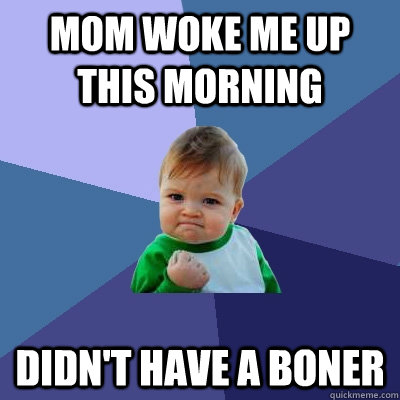 Mom woke me up this morning didn't have a boner  Success Kid