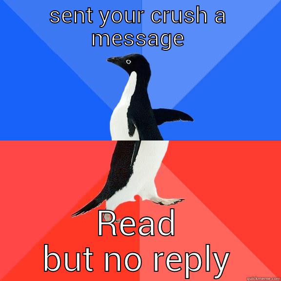SENT YOUR CRUSH A MESSAGE READ BUT NO REPLY Socially Awkward Awesome Penguin