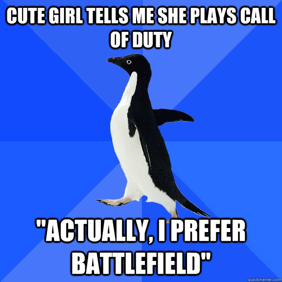 Cute girl tells me she plays Call of Duty 