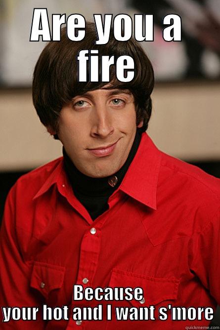 ARE YOU A FIRE BECAUSE YOUR HOT AND I WANT S'MORE Pickup Line Scientist