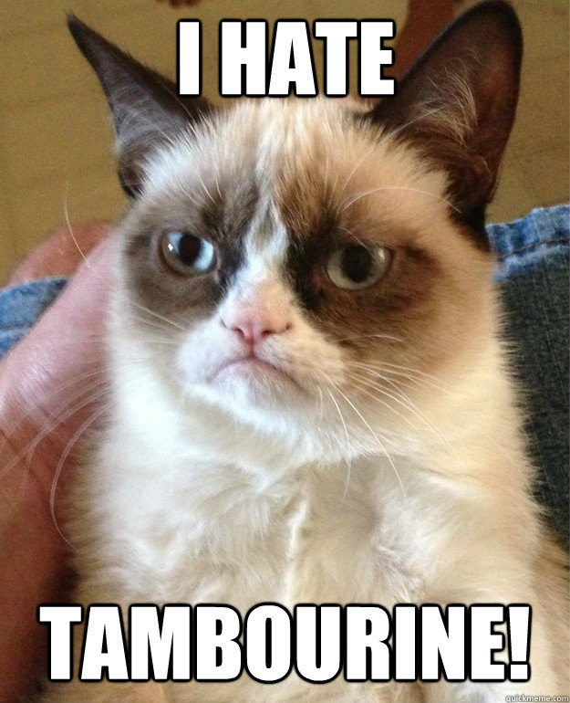 I hate  Tambourine!  Grumpy Cat