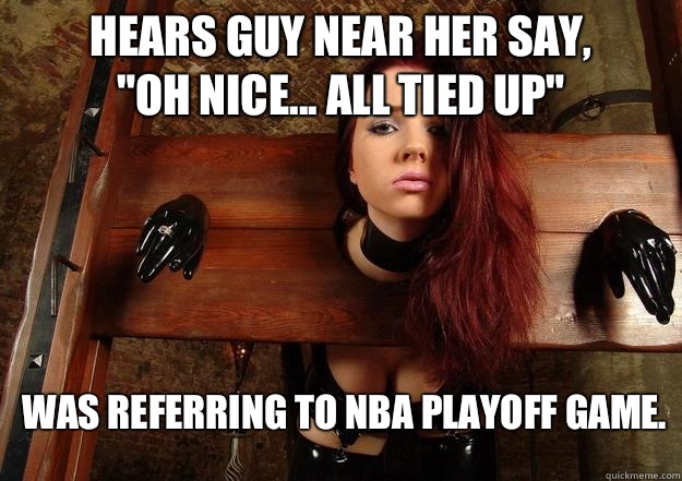 Hears guy near her say, 
