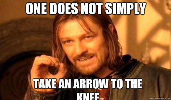 ONE DOES NOT SIMPLY Take an arrow to the knee - ONE DOES NOT SIMPLY Take an arrow to the knee  one does not simply finish a sean bean burger