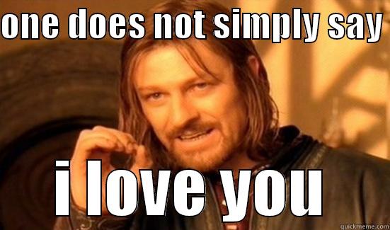 retard meme - ONE DOES NOT SIMPLY SAY  I LOVE YOU Boromir