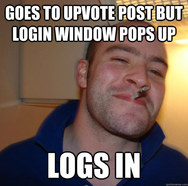 Goes to upvote post but login window pops up Logs in - Goes to upvote post but login window pops up Logs in  Misc