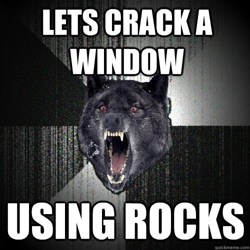 lets crack a window using rocks - lets crack a window using rocks  Insanity Wolf