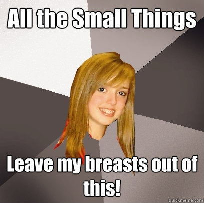 All the Small Things Leave my breasts out of this!  Musically Oblivious 8th Grader