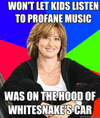 Won't let kids listen to profane music was on the hood of whitesnake's car  Sheltering Suburban Mom