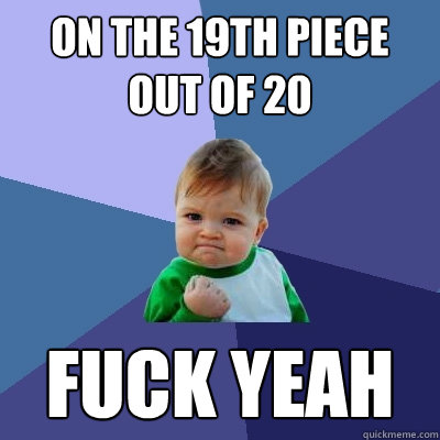 On the 19th Piece out of 20 Fuck Yeah  Success Kid