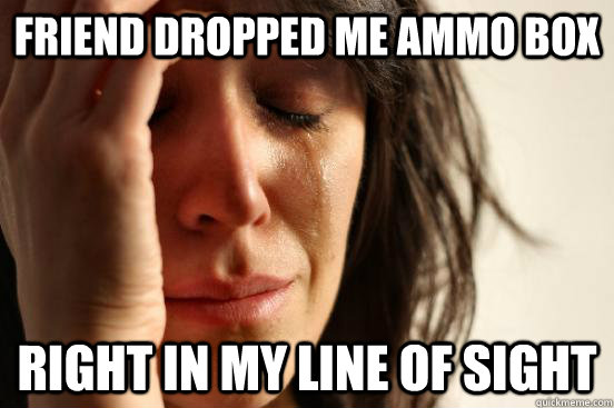 friend dropped me ammo box right in my line of sight  First World Problems