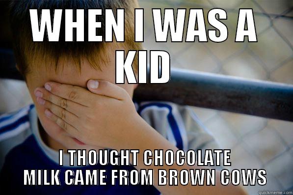 WHEN I WAS A KID I THOUGHT CHOCOLATE MILK CAME FROM BROWN COWS Confession kid
