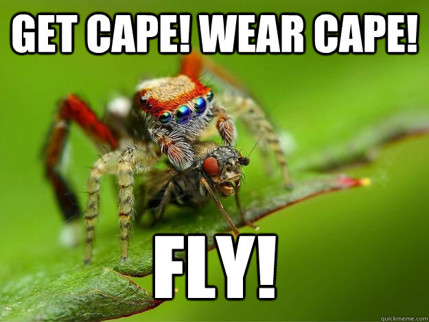get cape! wear cape! FLY!  