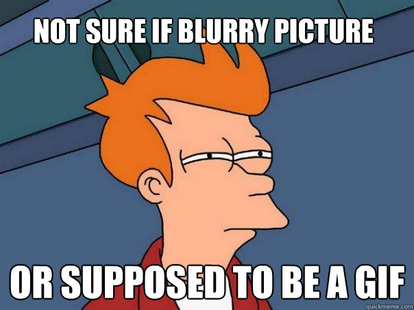 Not sure if blurry picture Or supposed to be a gif  Futurama Fry