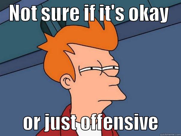   NOT SURE IF IT'S OKAY           OR JUST OFFENSIVE      Futurama Fry