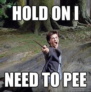 hold on i need to pee  Pissed off Harry