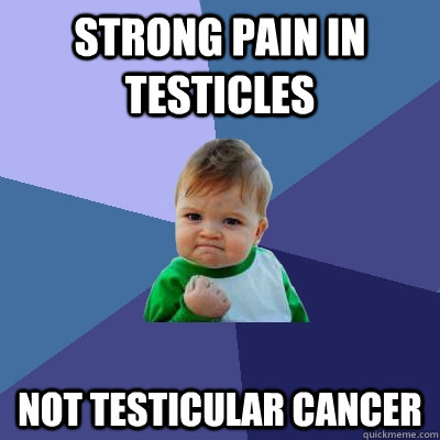 strong pain in testicles not testicular cancer  Success Kid