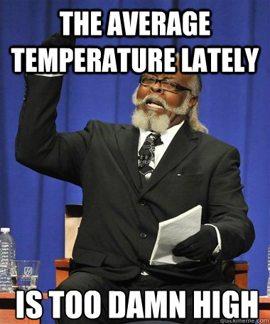 The average temperature lately Is too damn high  Rent Is Too Damn High Guy