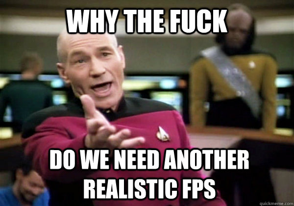 Why the fuck  do we need another realistic fps  Patrick Stewart WTF