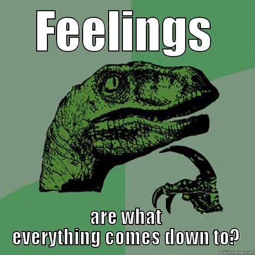 FEELINGS ARE WHAT EVERYTHING COMES DOWN TO? Philosoraptor