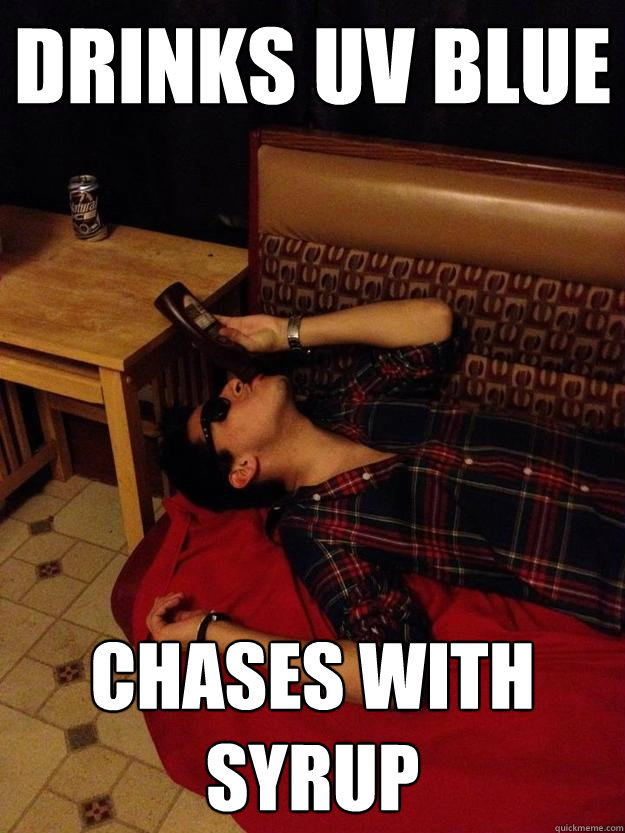 Drinks Uv blue chases with syrup  