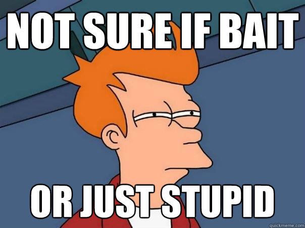 Not sure if bait Or just stupid  Futurama Fry