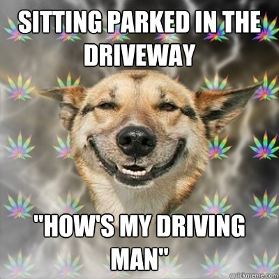 Sitting parked in the driveway 