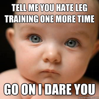 TELL ME YOU HATE LEG TRAINING ONE MORE TIME GO ON I DARE YOU  Serious Baby
