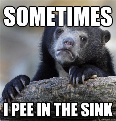 sometimes i pee in the sink  Confession Bear