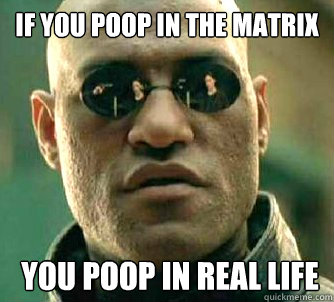 if you poop in the matrix  you poop in real life  Matrix Morpheus