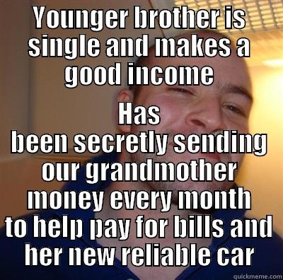 GGG Little Brother - YOUNGER BROTHER IS SINGLE AND MAKES A GOOD INCOME HAS BEEN SECRETLY SENDING OUR GRANDMOTHER MONEY EVERY MONTH TO HELP PAY FOR BILLS AND HER NEW RELIABLE CAR GGG plays SC