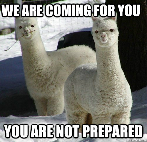 We are coming for you You are not prepared  Hells Llamas